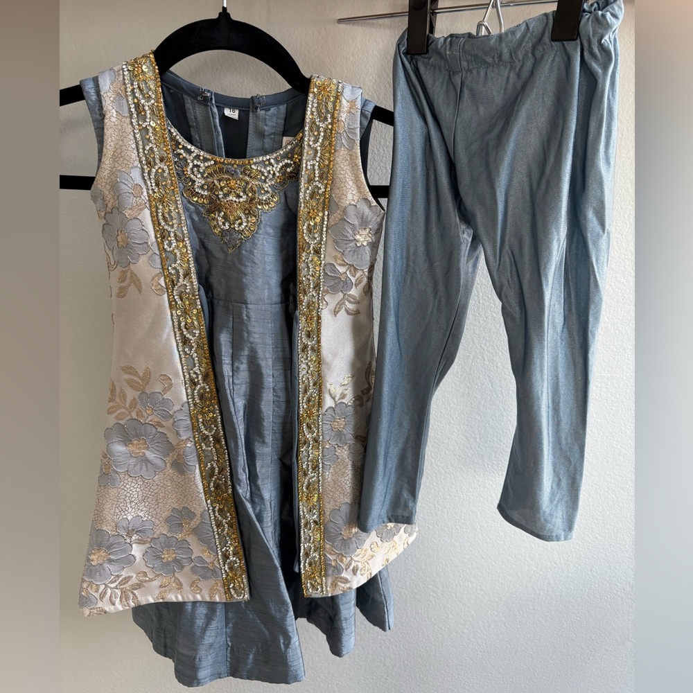 Light blue girls anarkali (3-4 YO)